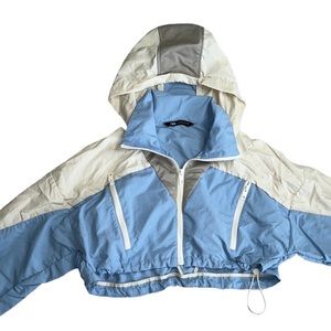 Zara Baby Blue Crop Winter Break Jacket